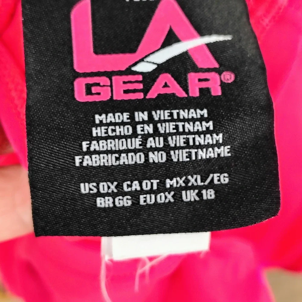 Forever 21 Womens 0X LA Gear Sports Bra Neon Pink Yellow Logo Retro Barbiecore